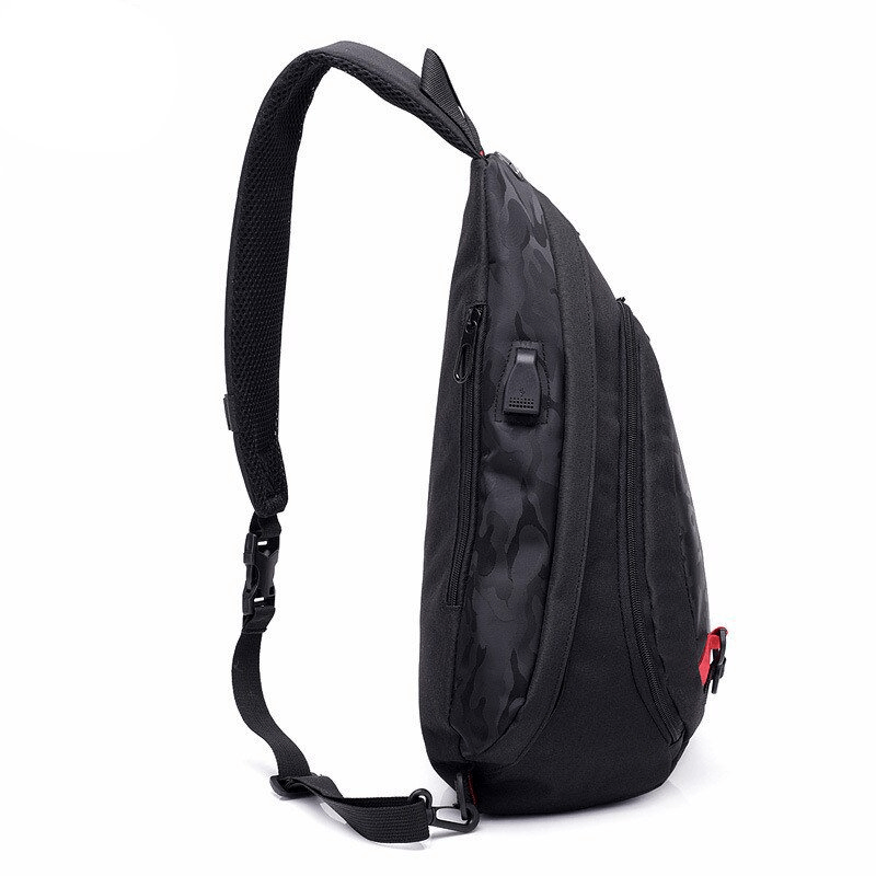 Men's waterproof camouflage crossbody bag SF1266 with multiple pockets and durable nylon design.